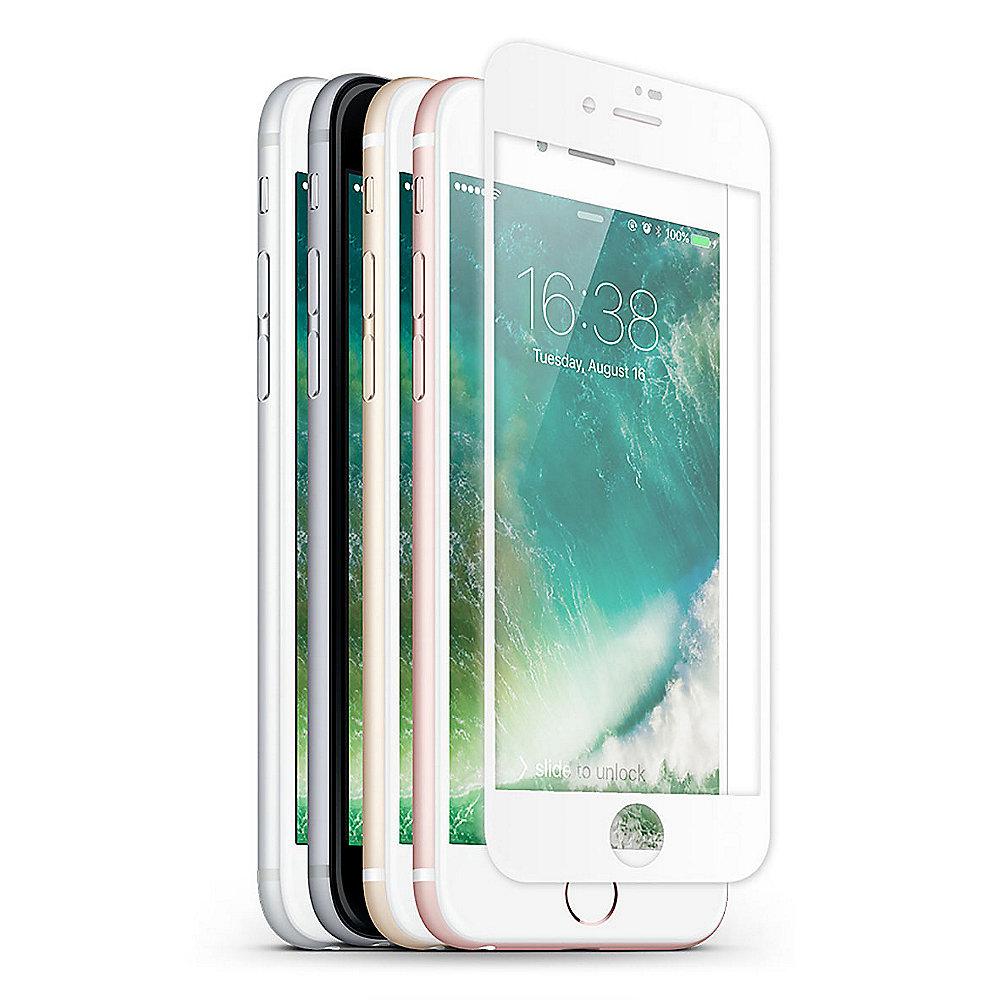 KMP Hartglas Displayschutz für iPhone 8, frame white