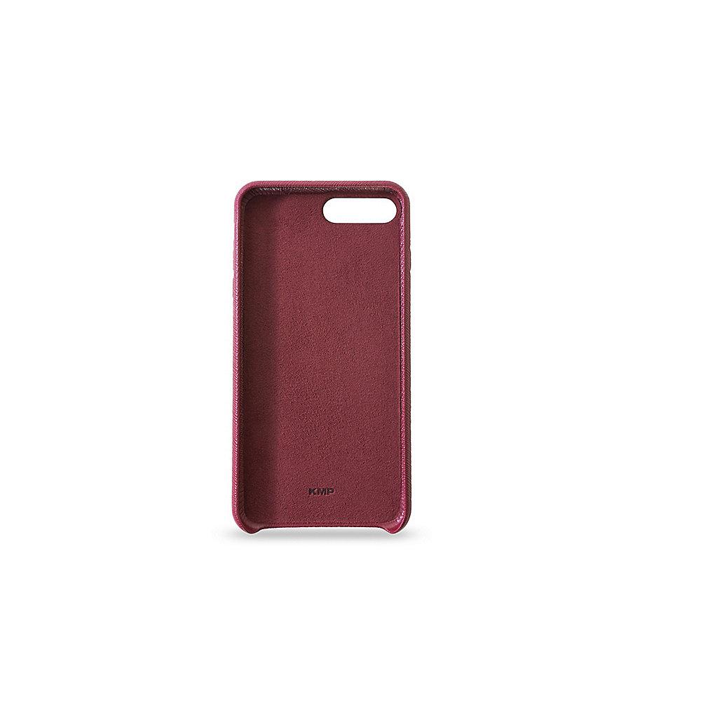 KMP Leder Case für iPhone 8 Plus, bordeaux rot