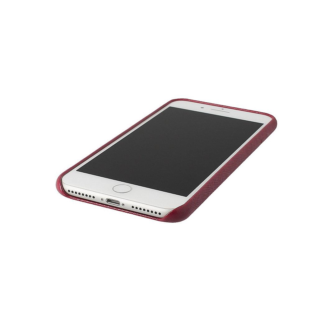 KMP Leder Case für iPhone 8 Plus, bordeaux rot