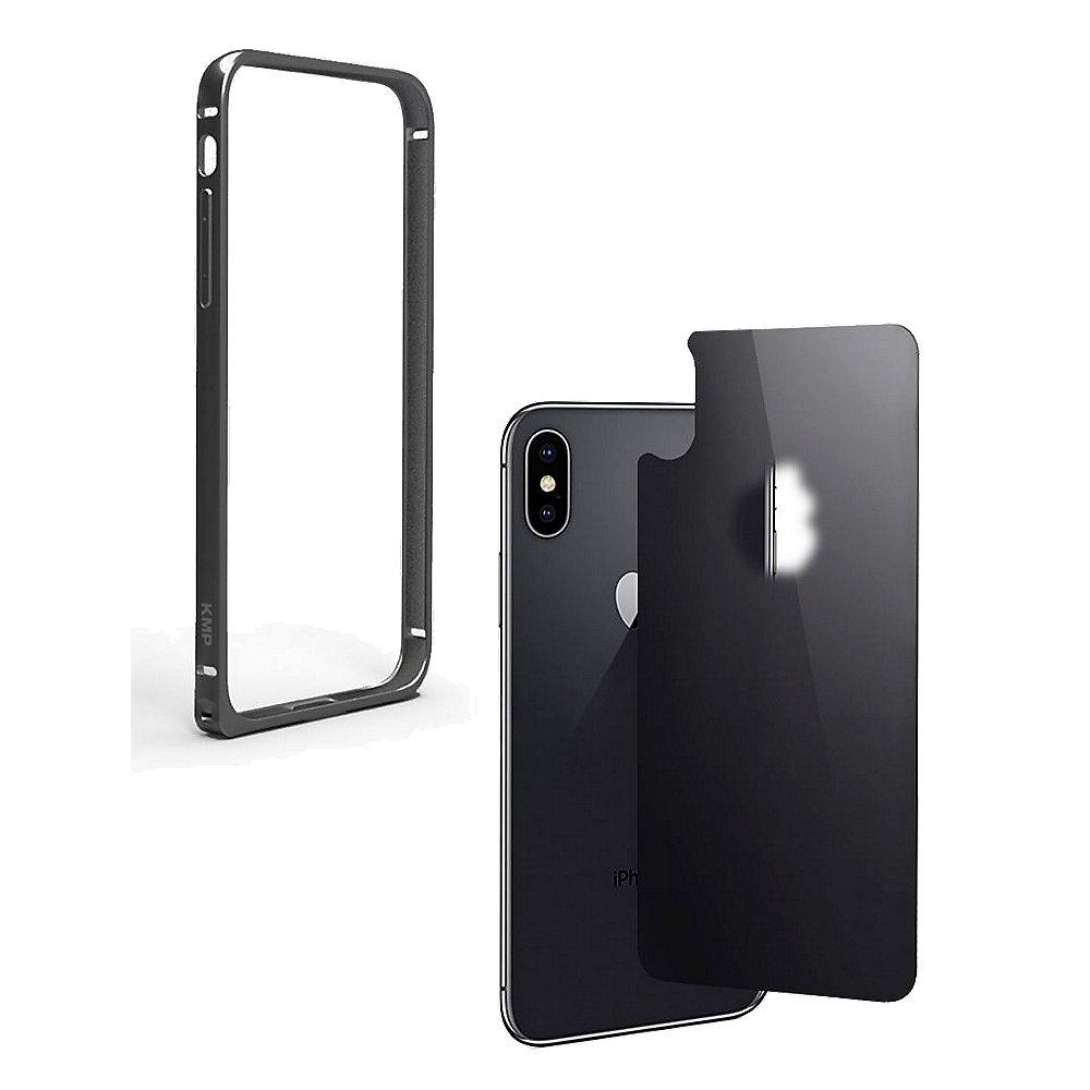 KMP Protective Set Bumper und Rückseitenschutz für iPhone X, grau