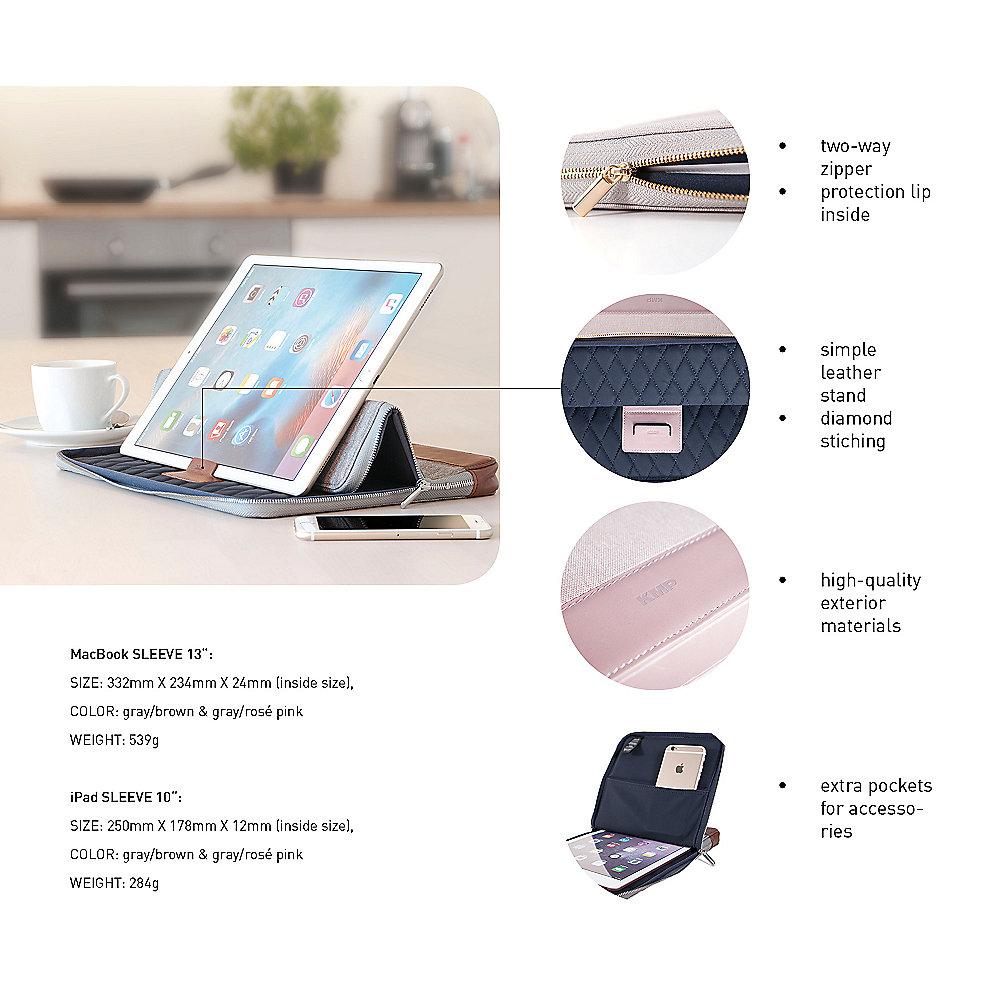 KMP Protective Sleeve für MacBook / Pro / Air und iPad Pro 12.9, blau-rot