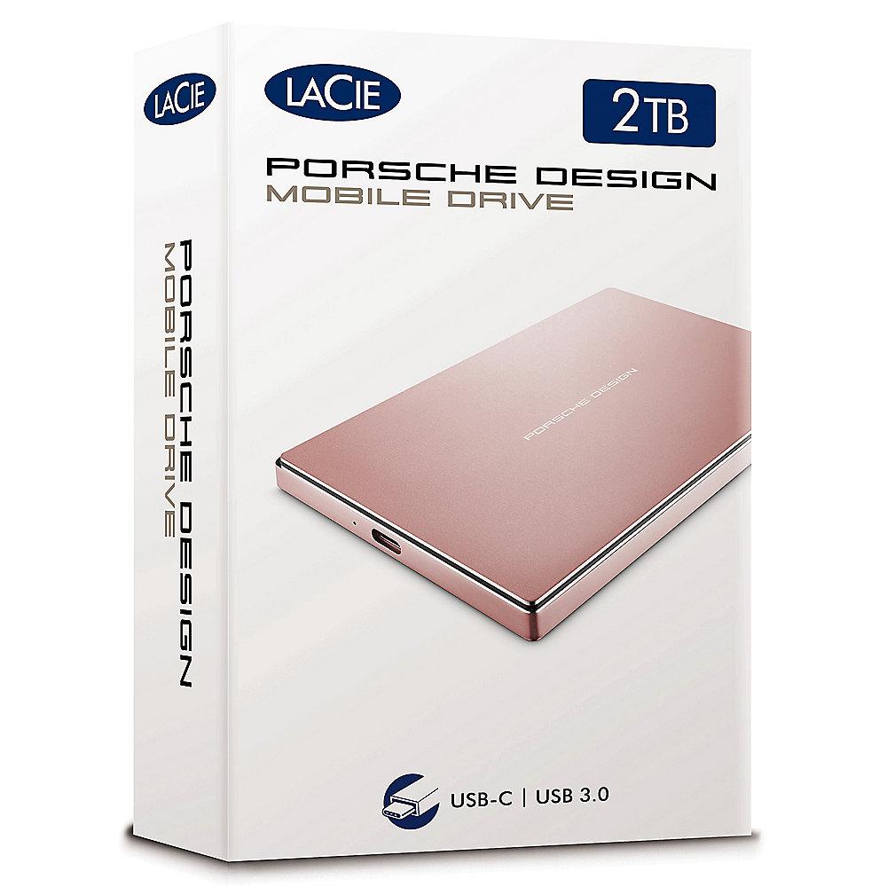 LaCie Porsche Design P9227 Mobile Drive USB 3.0 Typ C  - 2TB 2.5 Zoll rosegold