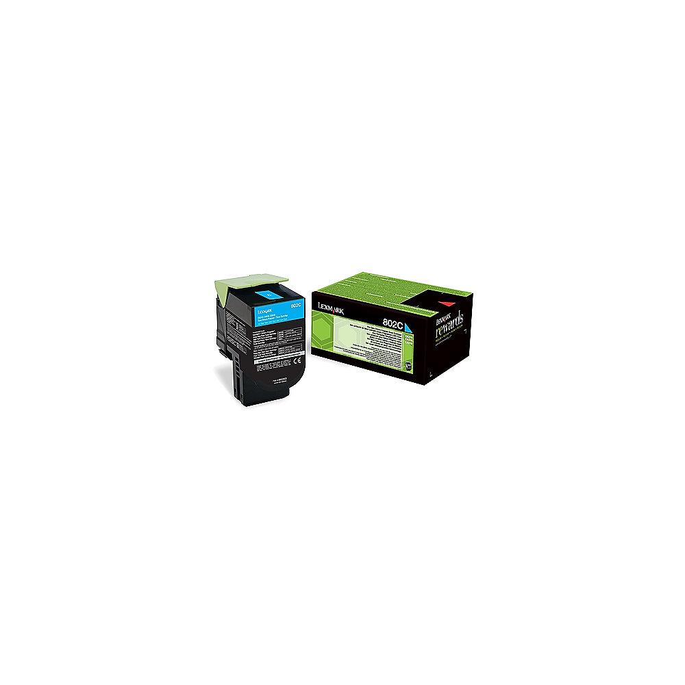 Lexmark 80C20C0 Rückgabe-Tonerkasette Cyan 1.000 Seiten CX410, CX510