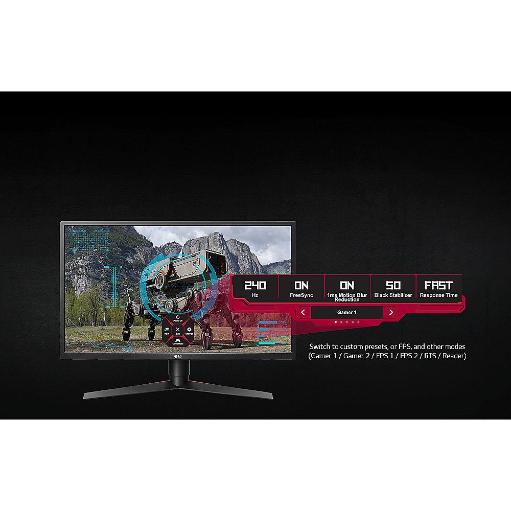 LG 27GK750F-B 68,6cm (27") Full HD Gaming-Monitor HDMI/DP 240Hz 1ms FreeSync