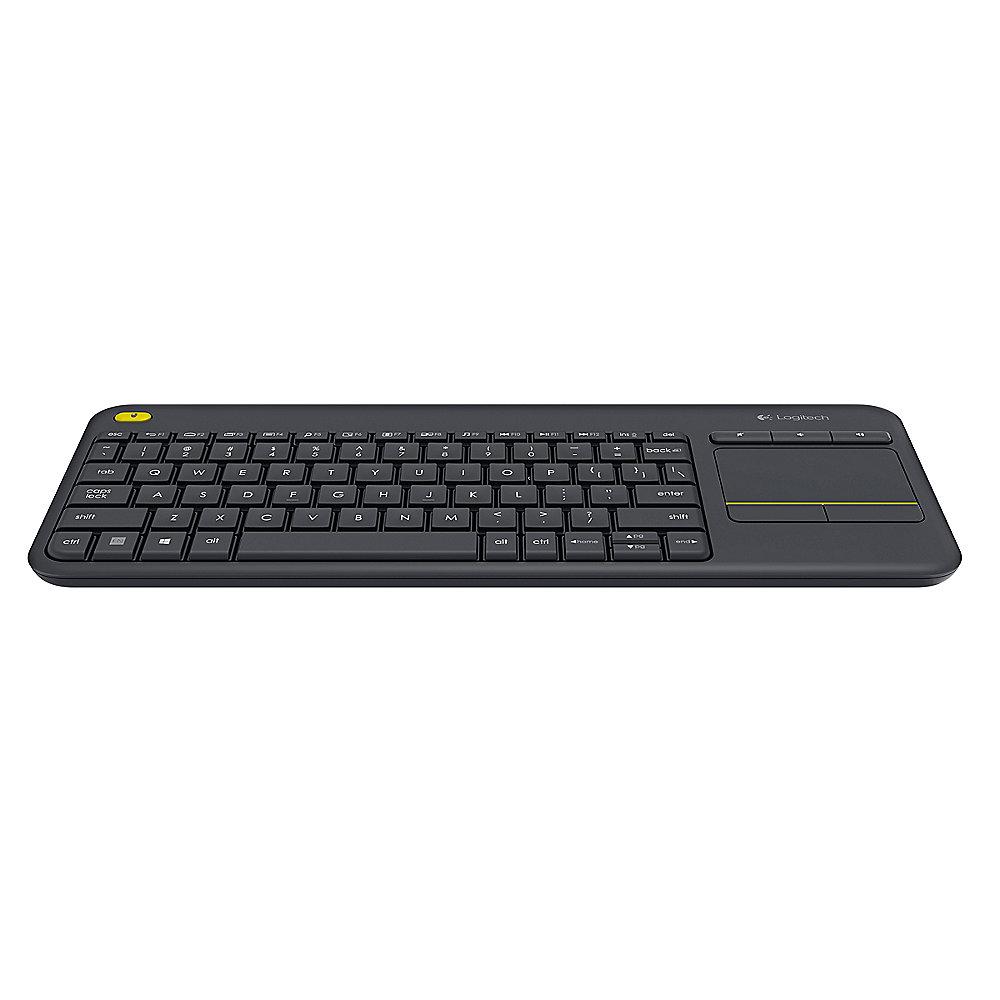 Logitech K400 Plus Kabellose Tastatur mit Touchpad Schwarz 920-007127