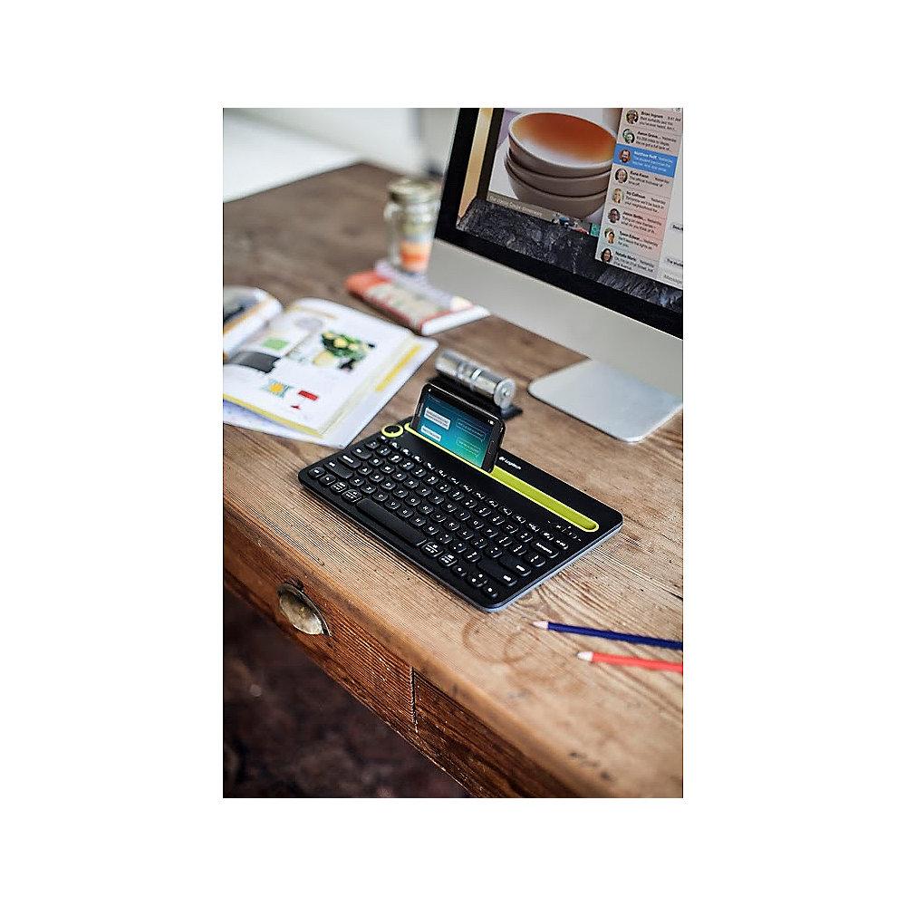 Logitech K480 Kabellose Bluetooth Tastatur für 3 Geräte Schwarz 920-006350