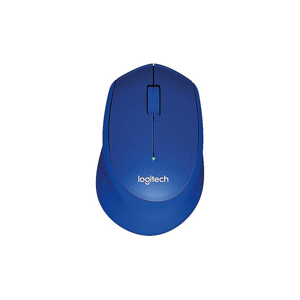 Logitech M330 Silent Plus Geräuschlose Kabellose Maus Blau 910-004910