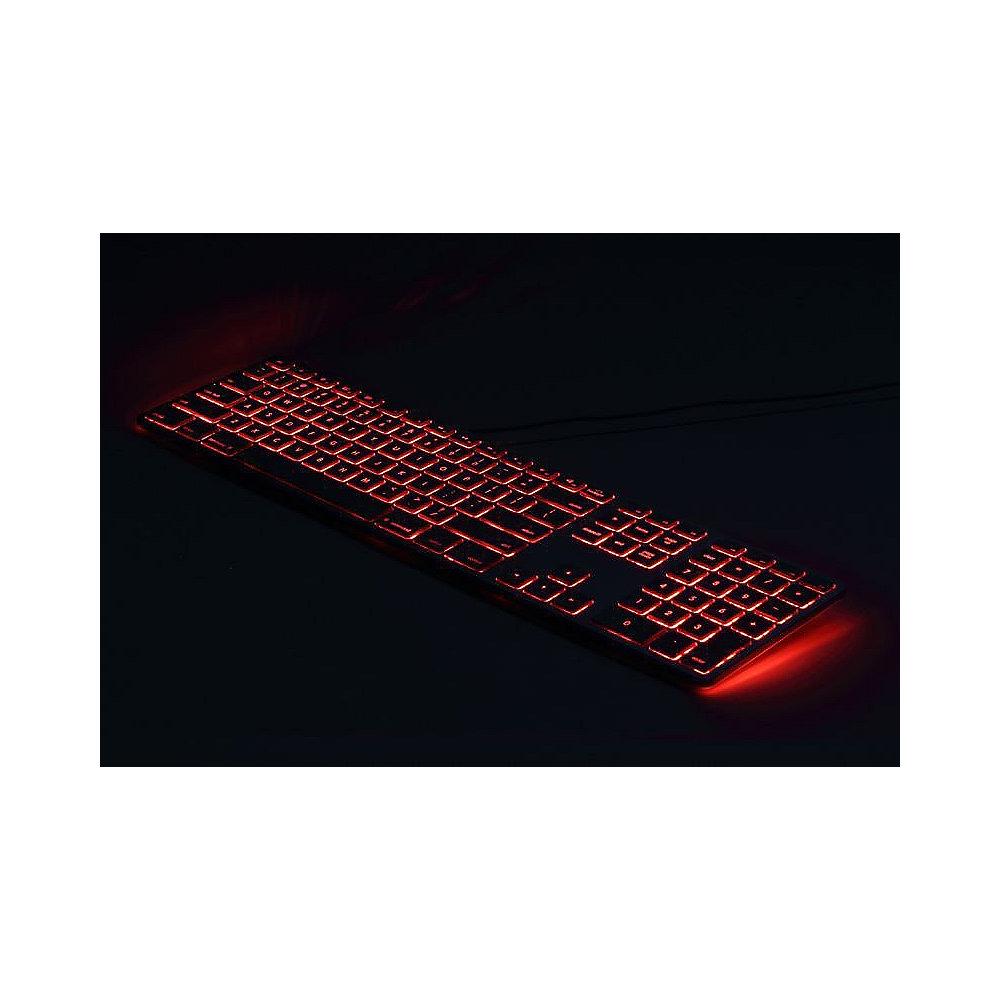 Matias Aluminum Erweiterte USB Tastatur RGB dt. für Mac OS space grey