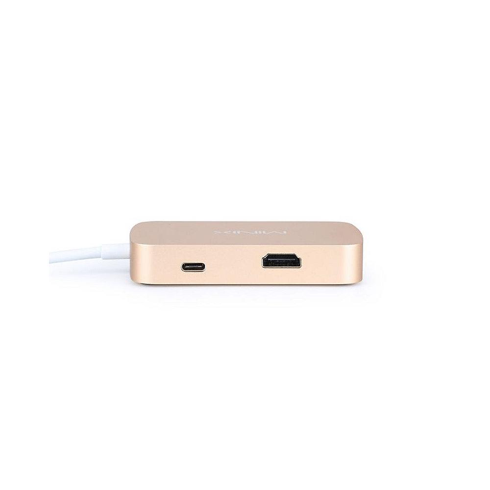 MiniX Gen2 USB 3.0 Type C auf HDMI 4K / USB Typ A / Gigabit Ethernet gold, MiniX, Gen2, USB, 3.0, Type, C, HDMI, 4K, /, USB, Typ, A, /, Gigabit, Ethernet, gold