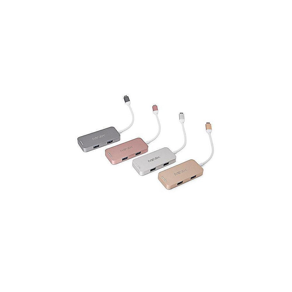 MiniX USB 3.0 Type C auf HDMI 4K / 2x USB Typ A Multiport Adapter silber