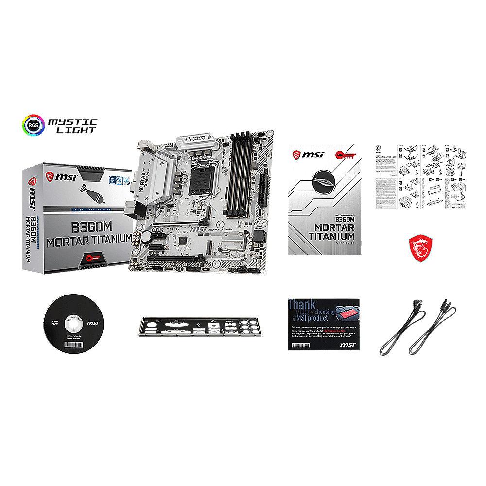 MSI B360M Mortar Titanium mATX Mainboard Sockel 1151 (Coffee Lake)