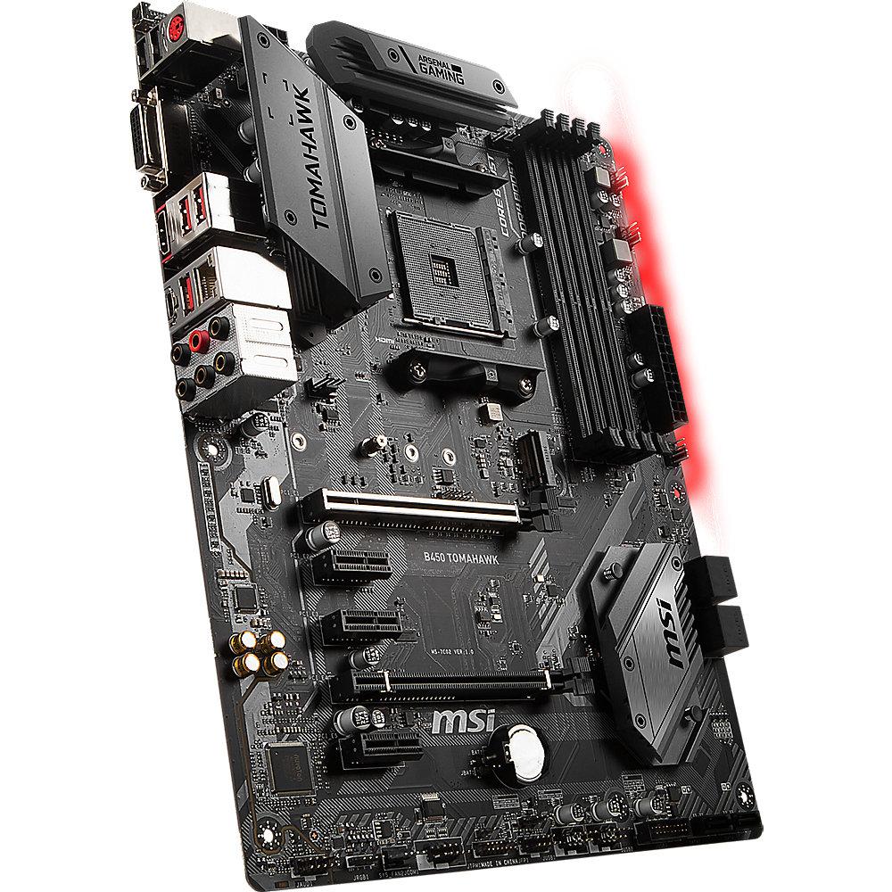 MSI B450 Tomahawk ATX Mainboard Sockel AM4 M.2/DVI/HDMI/USB3.1