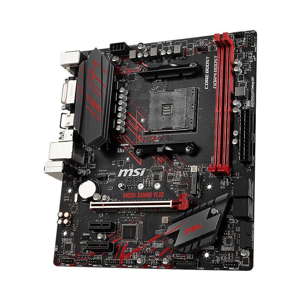 MSI B450M Gaming Plus mATX Mainboard Sockel AM4 M.2/DVI/HDMI/USB3.1
