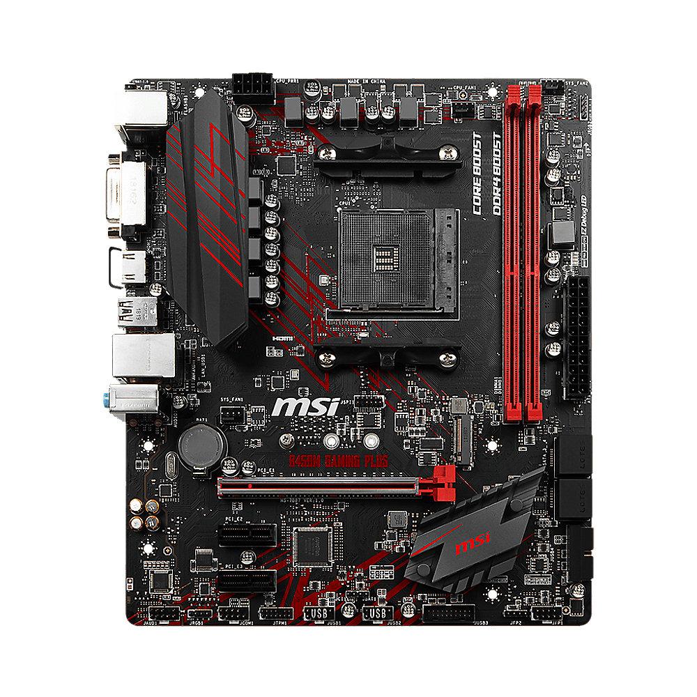 MSI B450M Gaming Plus mATX Mainboard Sockel AM4 M.2/DVI/HDMI/USB3.1