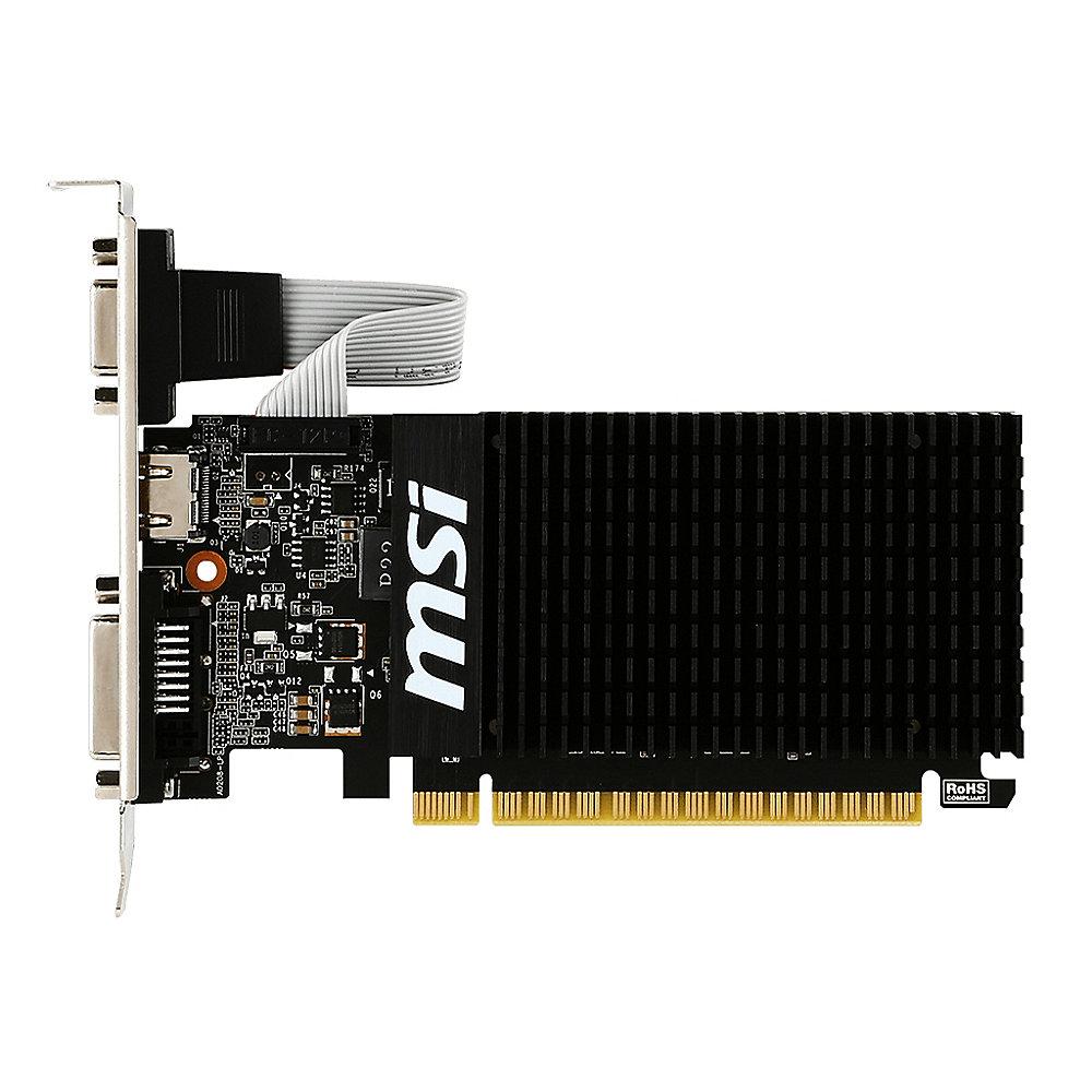 MSI GeForce GT 710 1GB DDR3 Grafikkarte DVI/VGA/HDMI Low Profile passiv