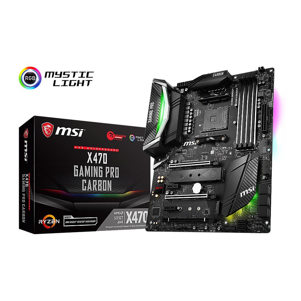 MSI X470 Gaming Pro Carbon SATA600/R/M.2/USB3.1 ATX Mainboard Sockel AM4