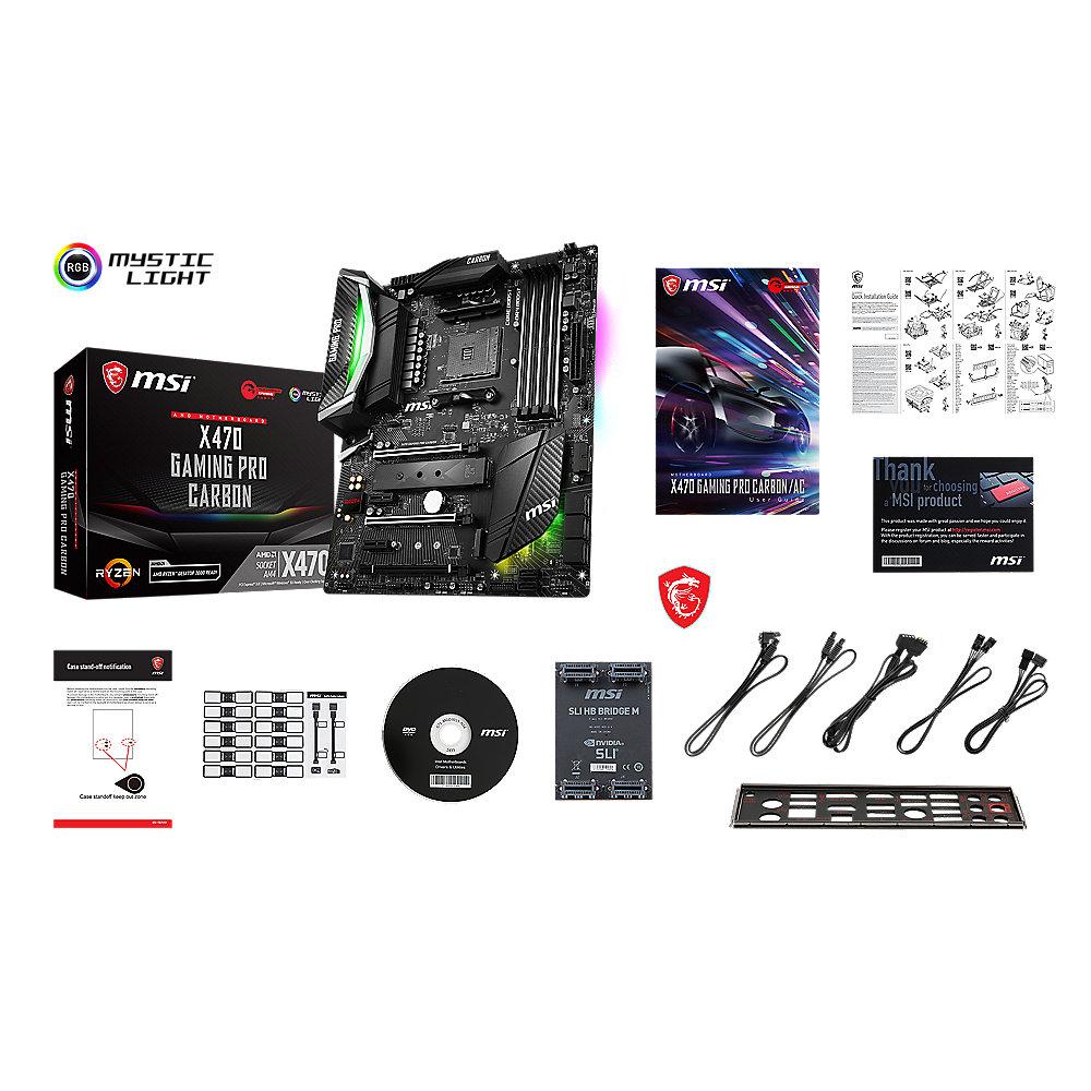 MSI X470 Gaming Pro Carbon SATA600/R/M.2/USB3.1 ATX Mainboard Sockel AM4