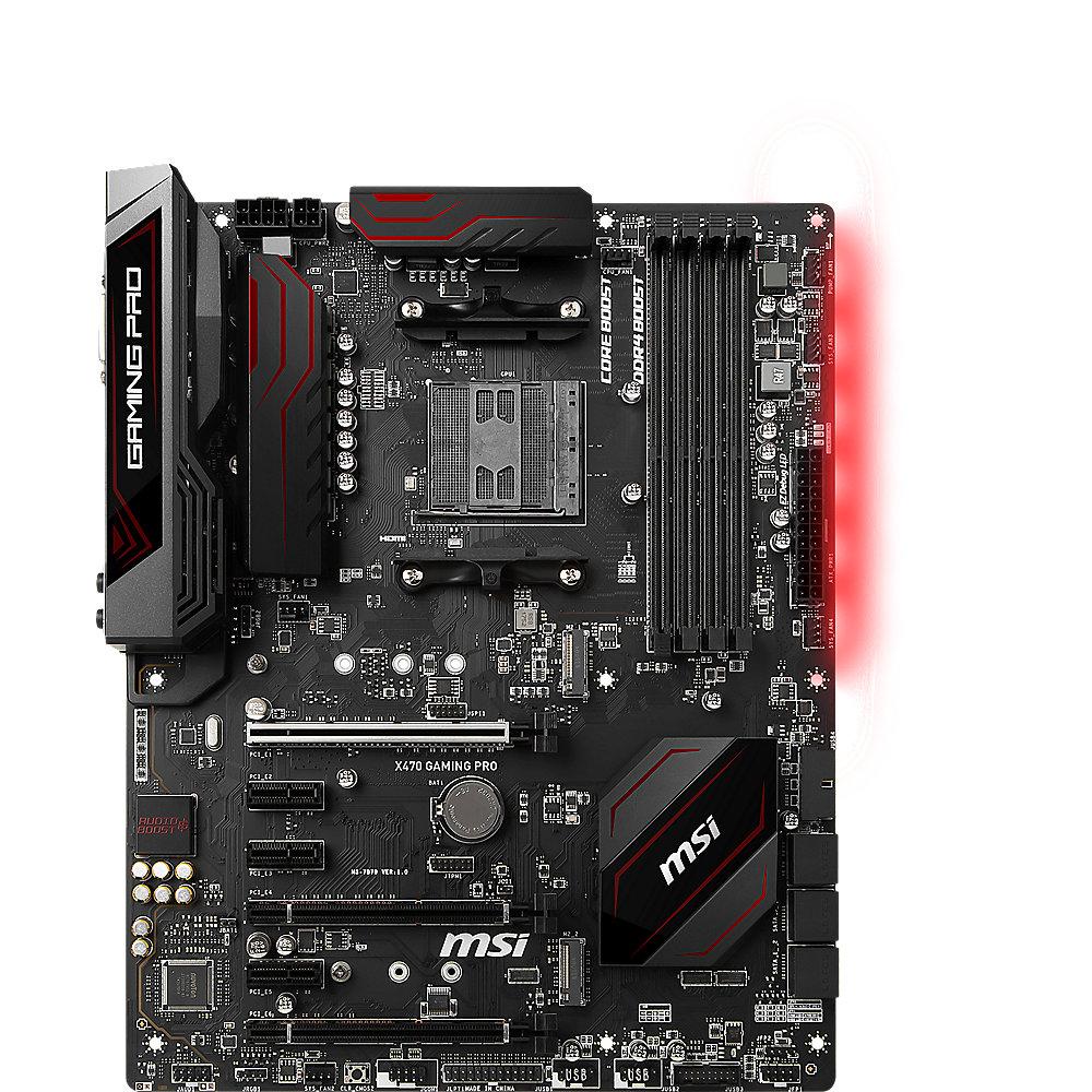 MSI X470 Gaming Pro SATA600/R/M.2/USB3.1 ATX Mainboard Sockel AM4