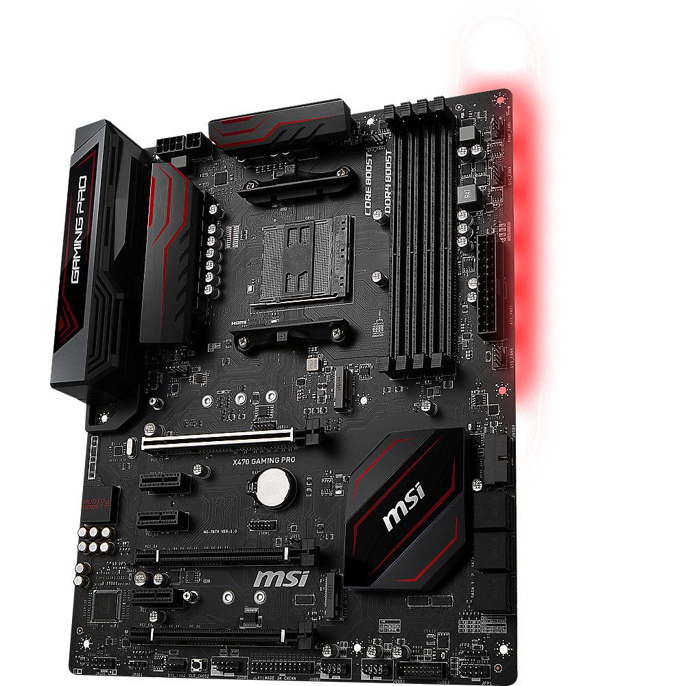 MSI X470 Gaming Pro SATA600/R/M.2/USB3.1 ATX Mainboard Sockel AM4
