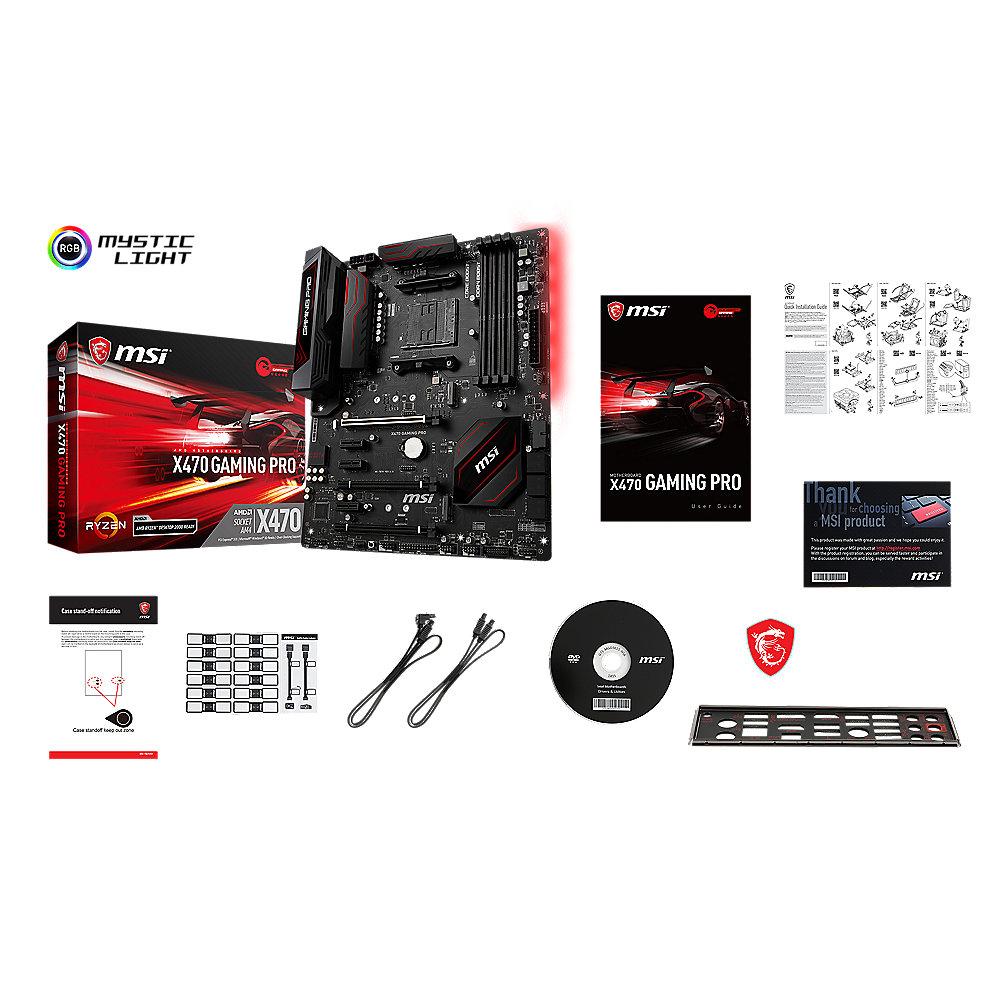 MSI X470 Gaming Pro SATA600/R/M.2/USB3.1 ATX Mainboard Sockel AM4