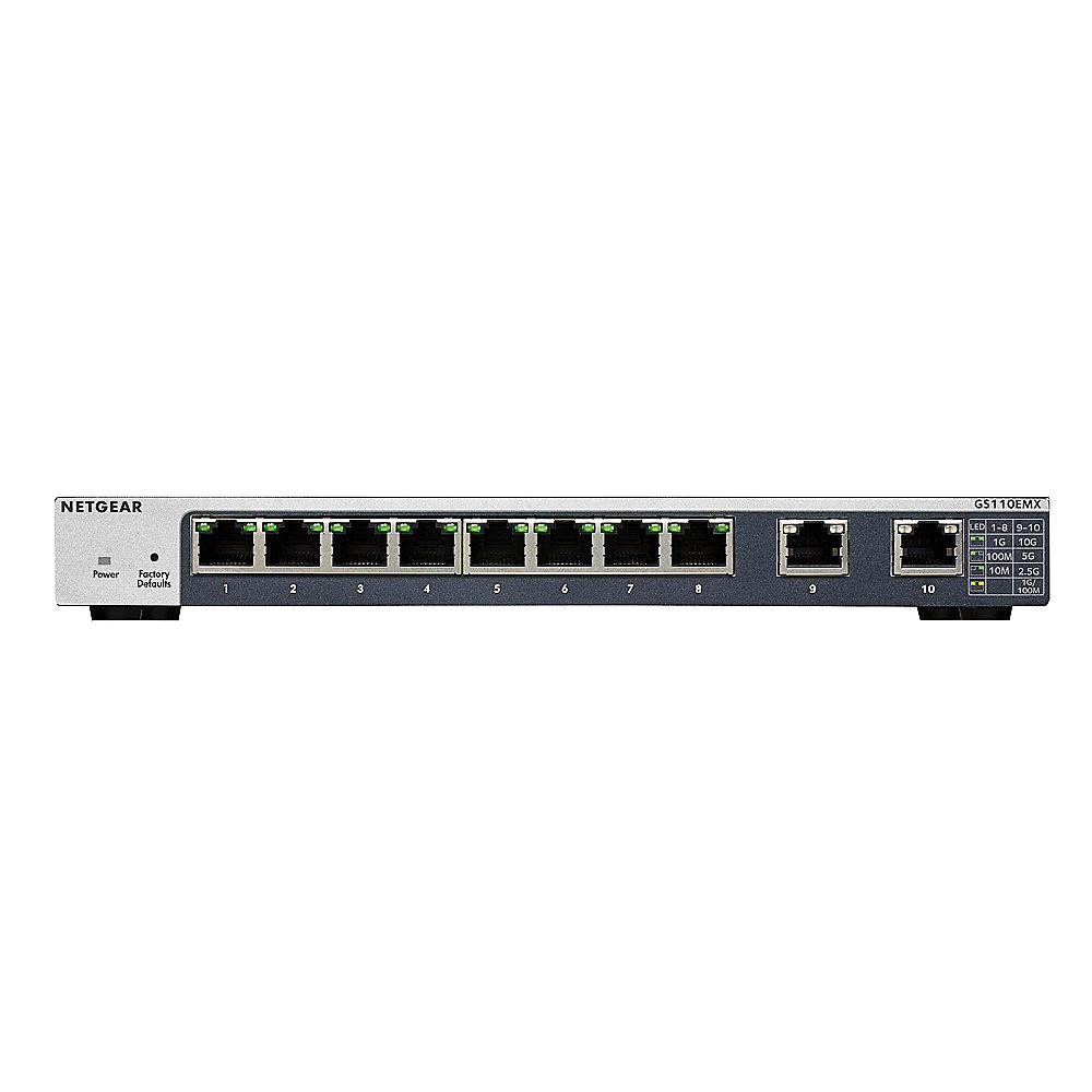 Netgear GS110EMX 8 Port Switch Web Managed Switch (2x 10-Gigabit/Multi-Gigabit)