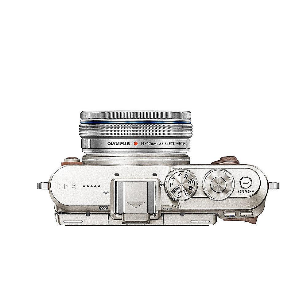 Olympus PEN E-PL8 Kit 14-42mm EZ Pancake Systemkamera braun