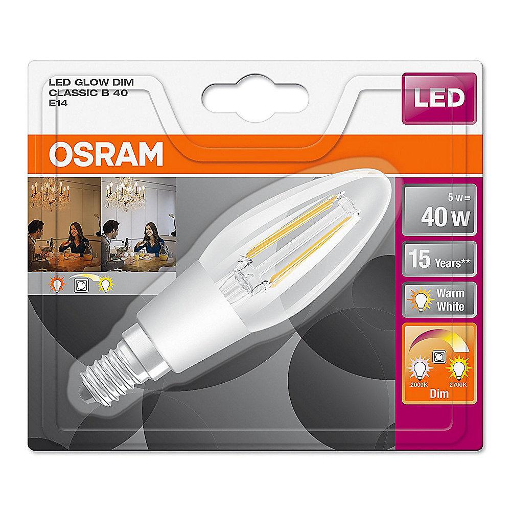 Osram LED Star  GLOWdim Classic B Kerze 5W E14 Filament klar warmweiß dimmbar