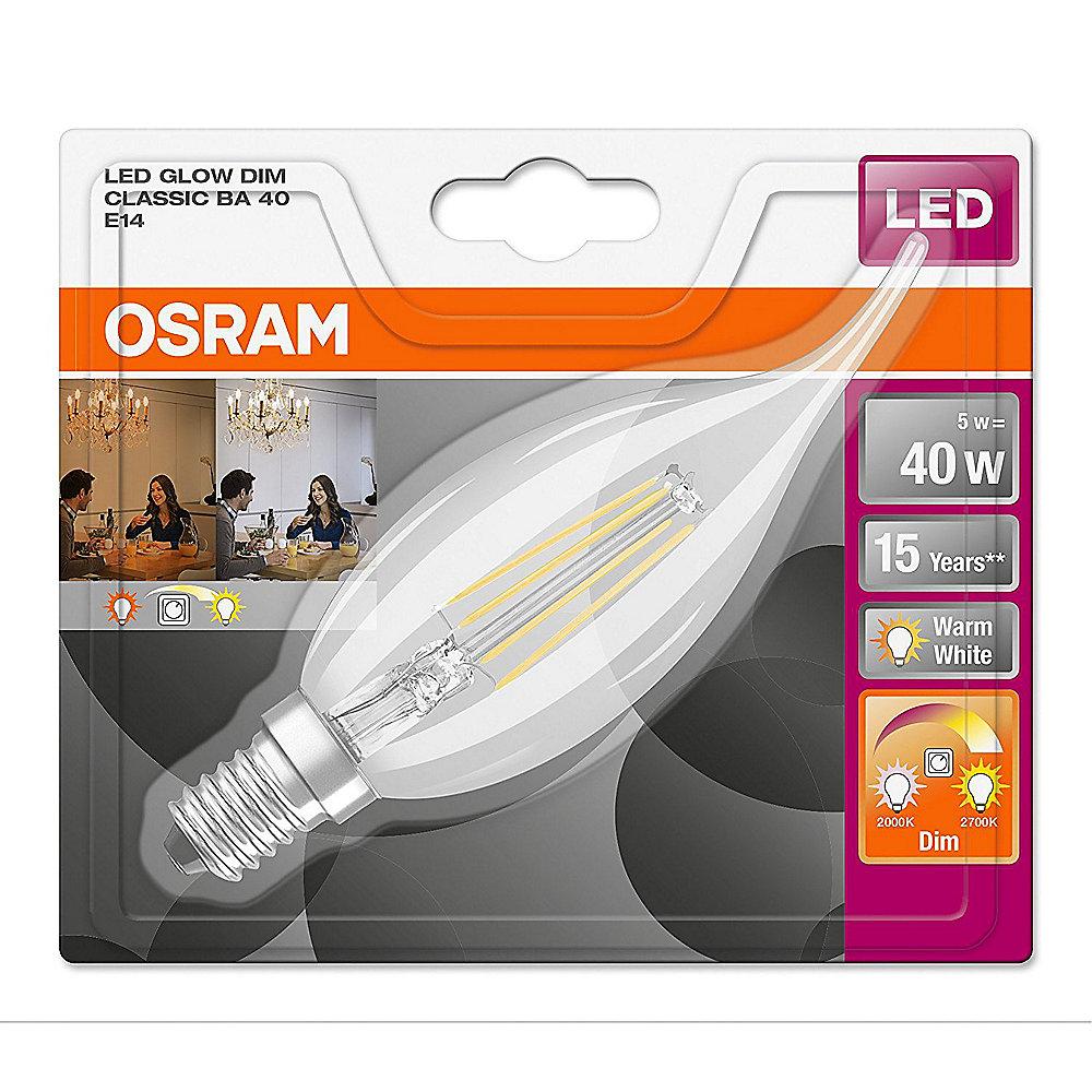 Osram LED Star  GLOWdim Classic BA Kerze 5W E14 Filament klar warmweiß dimmbar