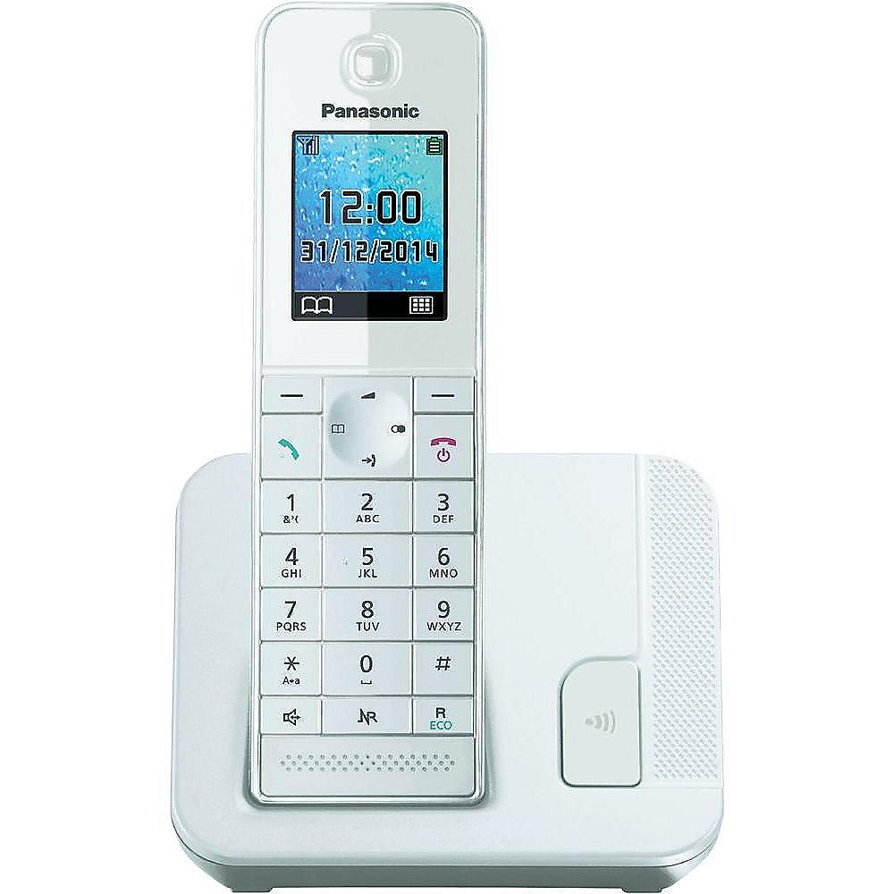 Panasonic KX-TGH210GW schnurloses Festnetztelefon (analog), weiß, Panasonic, KX-TGH210GW, schnurloses, Festnetztelefon, analog, weiß