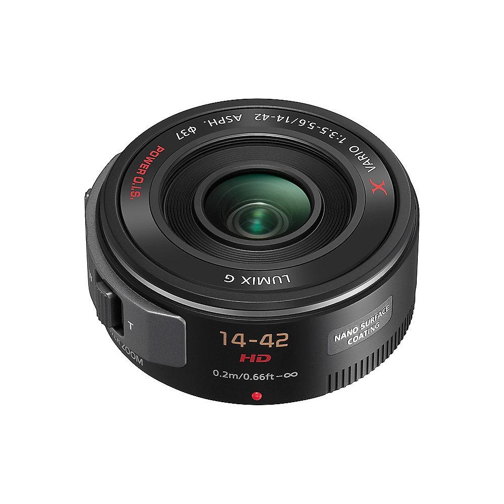 Panasonic Lumix G X Vario PZ 14-42mm f/3.5-5.6 OIS Pancake Objektiv (H-PS14042E), Panasonic, Lumix, G, X, Vario, PZ, 14-42mm, f/3.5-5.6, OIS, Pancake, Objektiv, H-PS14042E,