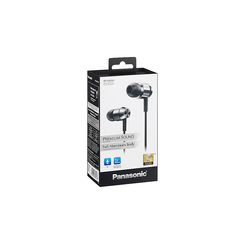Panasonic RP-HDE5ME-S In-Ear Kopfhörer, High Resolution, Aluminium-Body