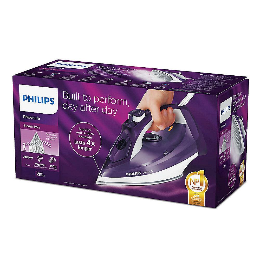 Philips GC2995/30 PowerLife Serie Dampfbügeleisen 2400W lila 320ml Tank, Philips, GC2995/30, PowerLife, Serie, Dampfbügeleisen, 2400W, lila, 320ml, Tank