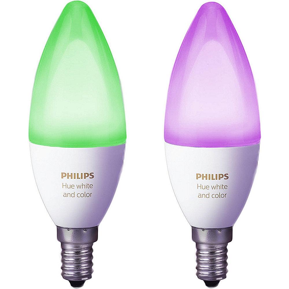 Philips Hue White and Color Ambiance E14 LED Lampenset (2er Pack)   Bridge