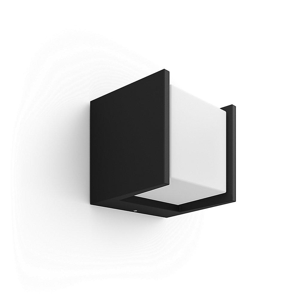 Philips Hue White Fuzo LED Wandleuchte quadratisch Block, Schwarz, 1150lm
