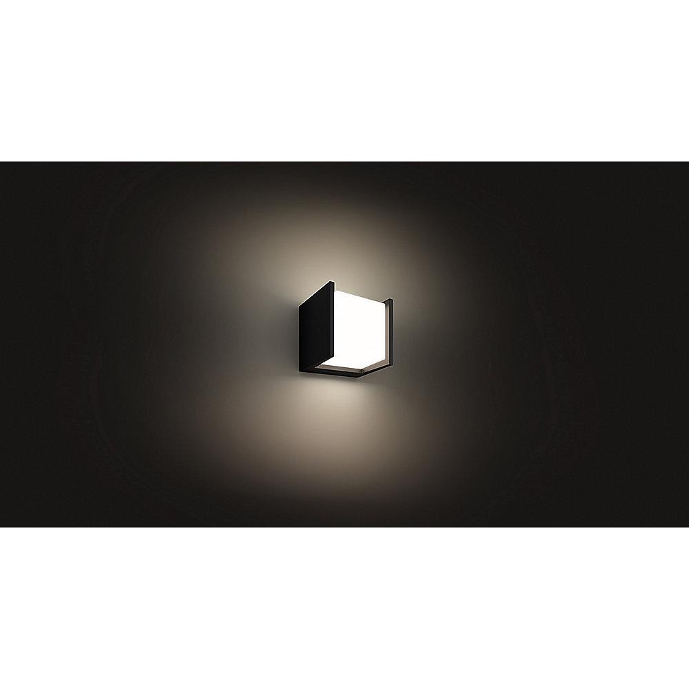 Philips Hue White Fuzo LED Wandleuchte quadratisch Block, Schwarz, 1150lm