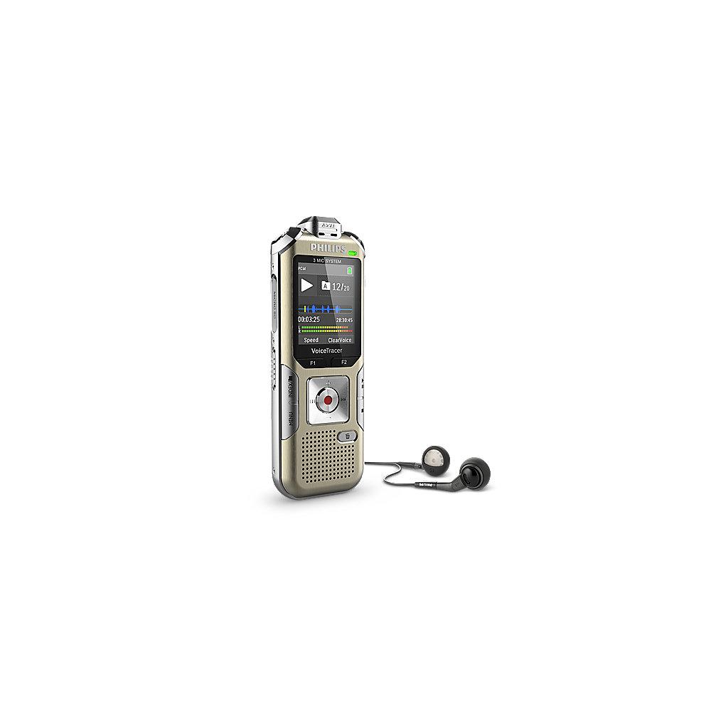 Philips Voice Tracer DVT 8010 Digitales Stereo Diktiergerät 8GB   microSD 3 Mic