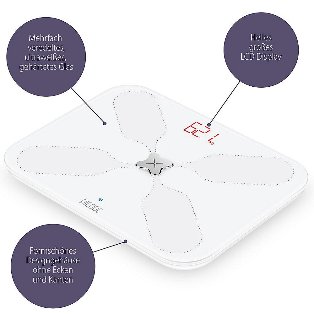 Picooc S3 Lite Smarte Körperanalysewaage weiß, Picooc, S3, Lite, Smarte, Körperanalysewaage, weiß