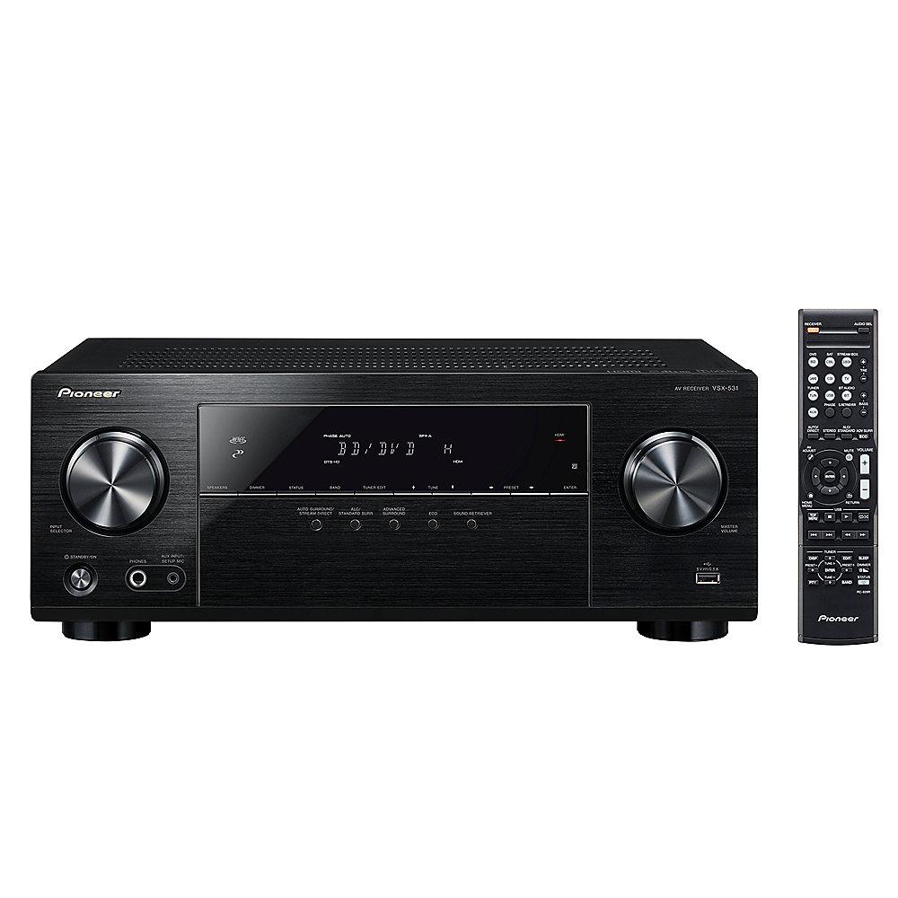 Pioneer VSX-531-B 5.1 Receiver 4K Upscaler Bluetooth USB schwarz, Pioneer, VSX-531-B, 5.1, Receiver, 4K, Upscaler, Bluetooth, USB, schwarz