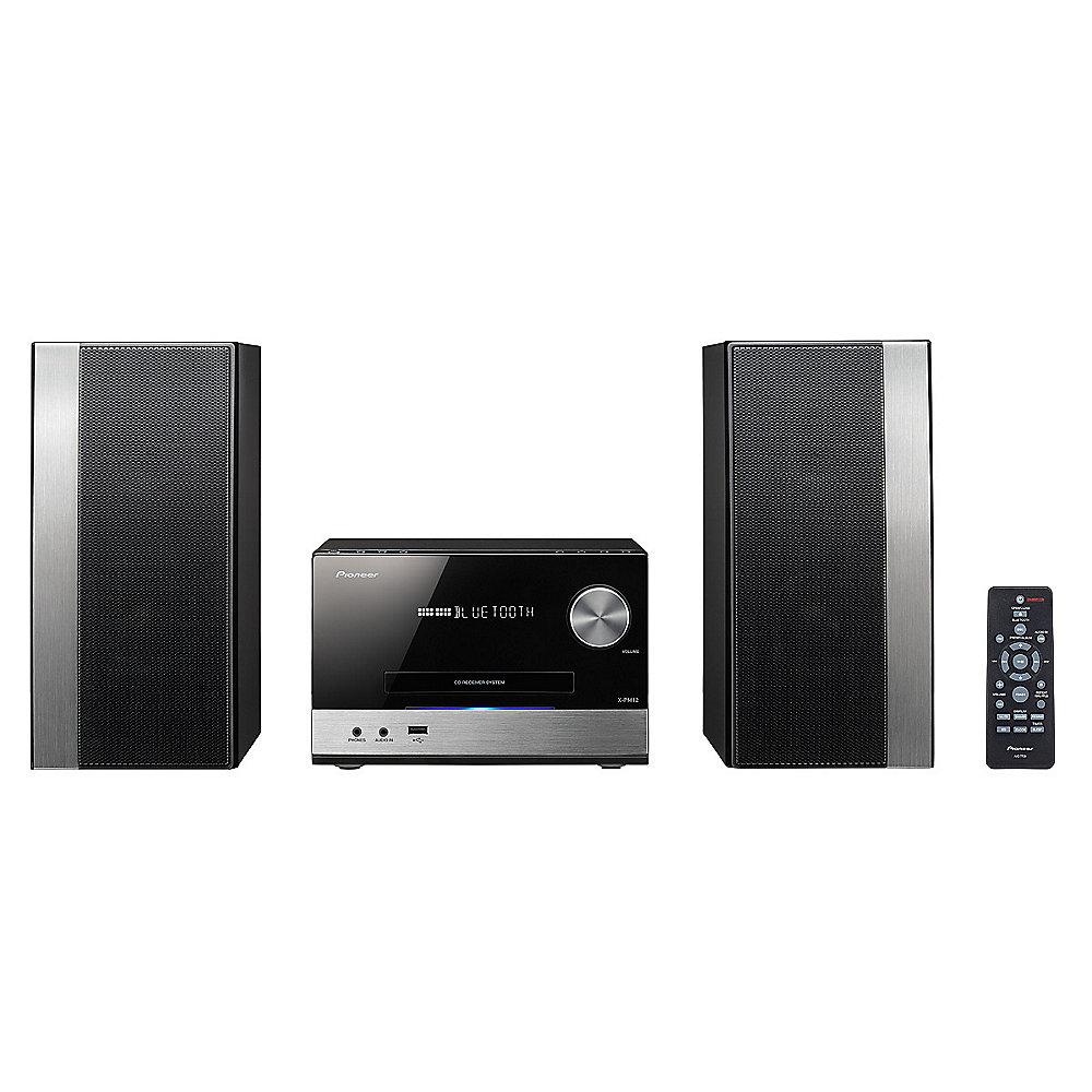 Pioneer X-PM12 Micro CD HiFi-System mit Bluetooth schwarz/silber, Pioneer, X-PM12, Micro, CD, HiFi-System, Bluetooth, schwarz/silber