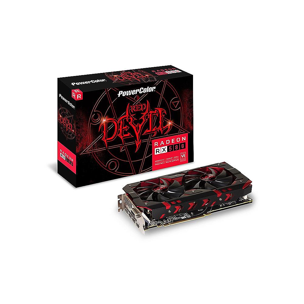 PowerColor AMD Radeon RX 580 Red Devil 8GB GDDR5 DVI/HDMI/3x DP Grafikkarte, PowerColor, AMD, Radeon, RX, 580, Red, Devil, 8GB, GDDR5, DVI/HDMI/3x, DP, Grafikkarte