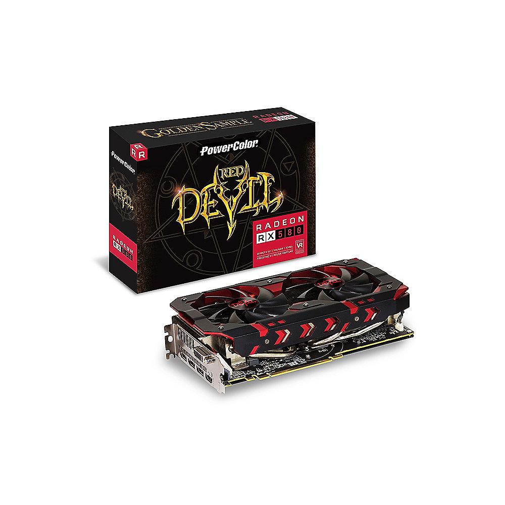 PowerColor AMD Radeon RX 580 Red Devil Gold 8GB GDDR5 DVI/HDMI/3xDP Grafikkarte, PowerColor, AMD, Radeon, RX, 580, Red, Devil, Gold, 8GB, GDDR5, DVI/HDMI/3xDP, Grafikkarte