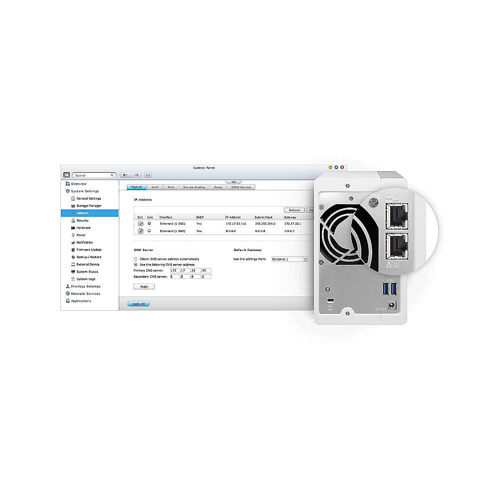 QNAP TS-231P NAS System 2-Bay 12TB inkl. 2x 6TB Seagate ST6000VN0033