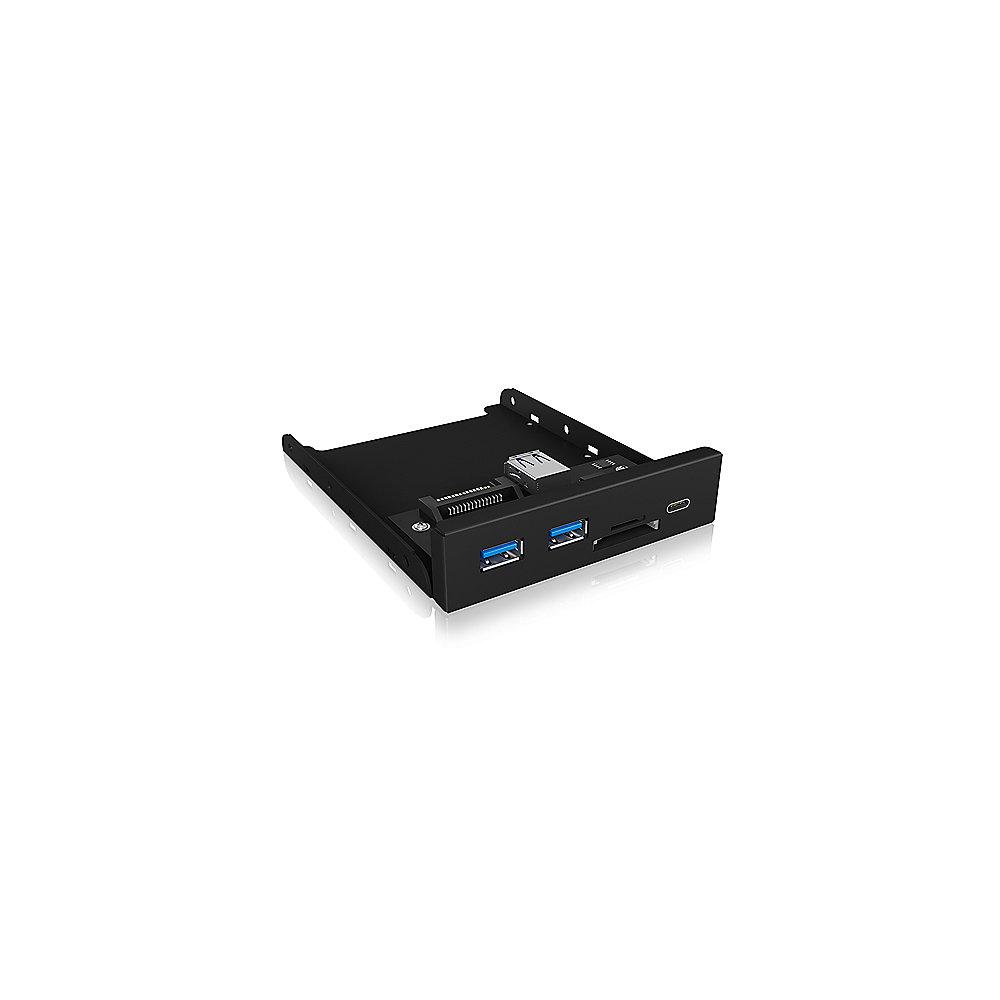 RaidSonic Icy Box IB-HUB1417-i3 Frontpanel mit USB 3.0 Type-C und A, Cardreader