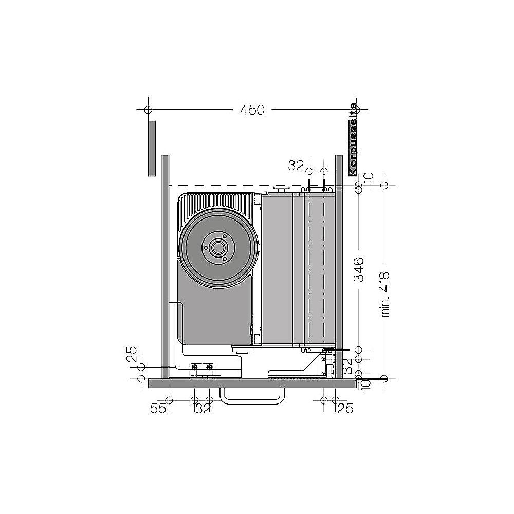 ritter AES 72 SR Einbau-Allesschneider silber f. 45cm Schublade