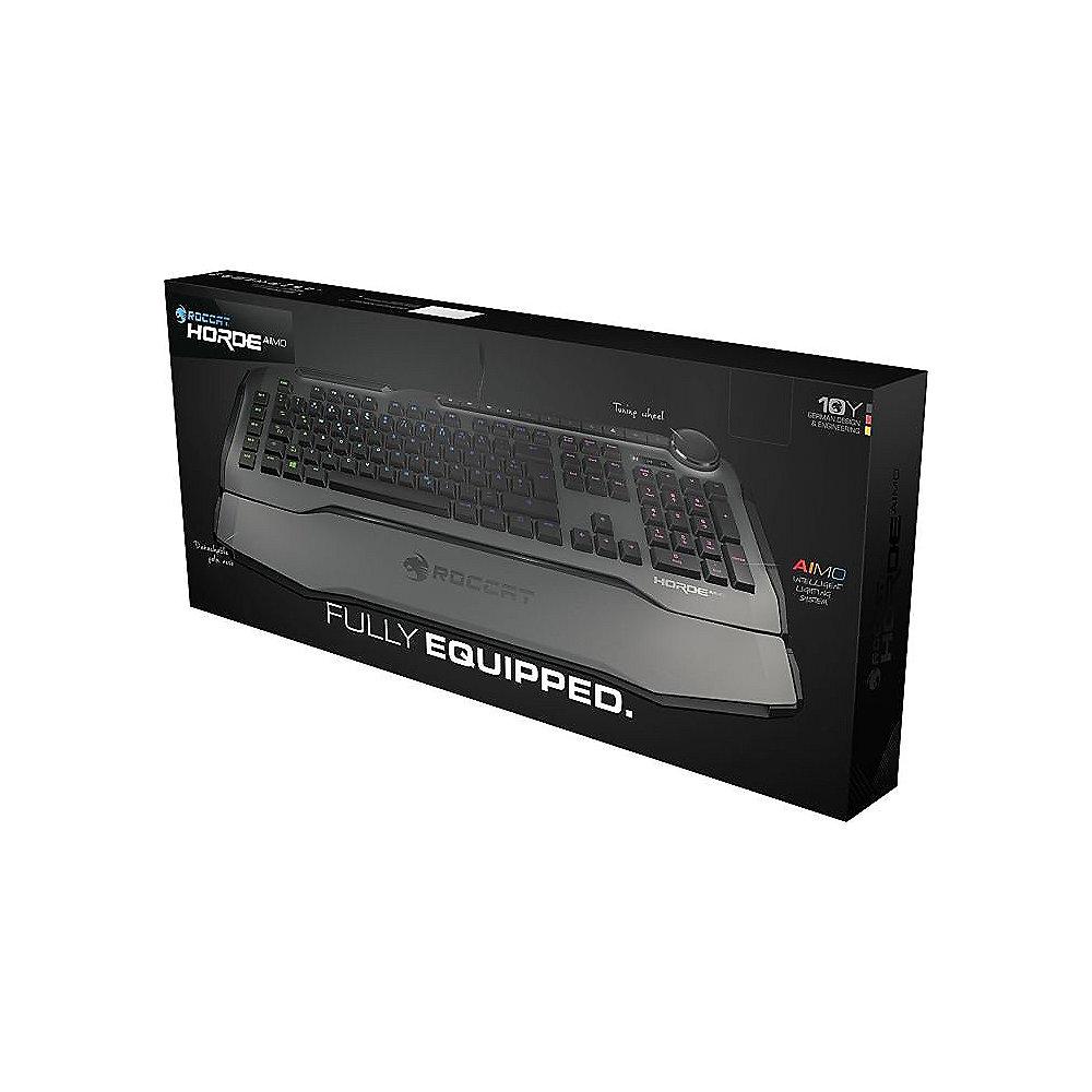 ROCCAT Horde AIMO Gaming Tastatur DE RGB membranical grau ROC-12-350-GY