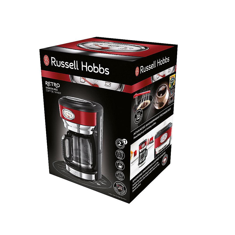 Russell Hobbs 21700-56 Retro Ribbon Red Glas-Kaffeemaschine, Russell, Hobbs, 21700-56, Retro, Ribbon, Red, Glas-Kaffeemaschine