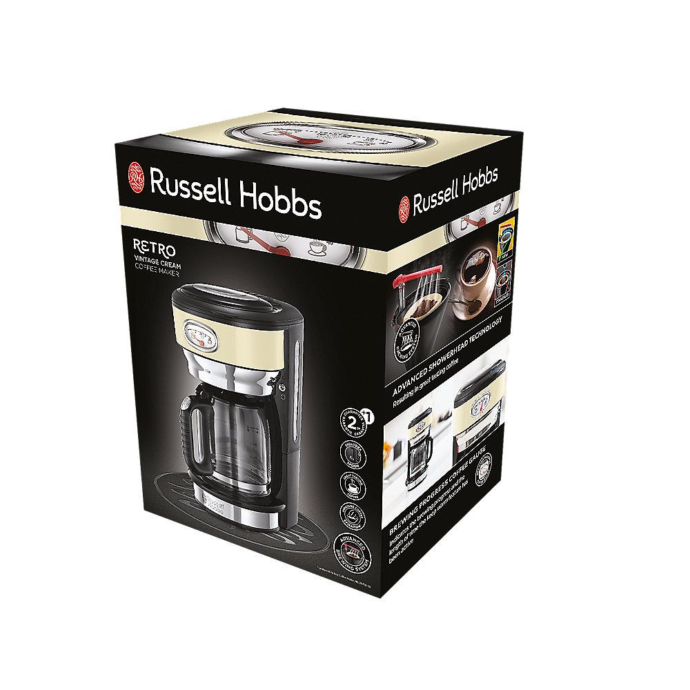 Russell Hobbs 21702-56 Retro Vintage Cream Glas-Kaffeemaschine