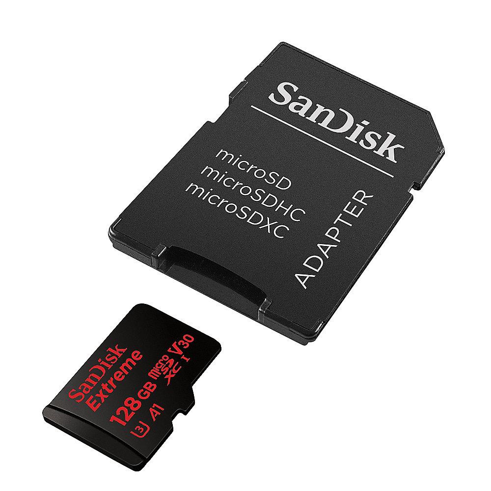 SanDisk Extreme 128GB microSDXC Speicherkarte Kit 90 MB/s, Class 10, U3, V30, A1