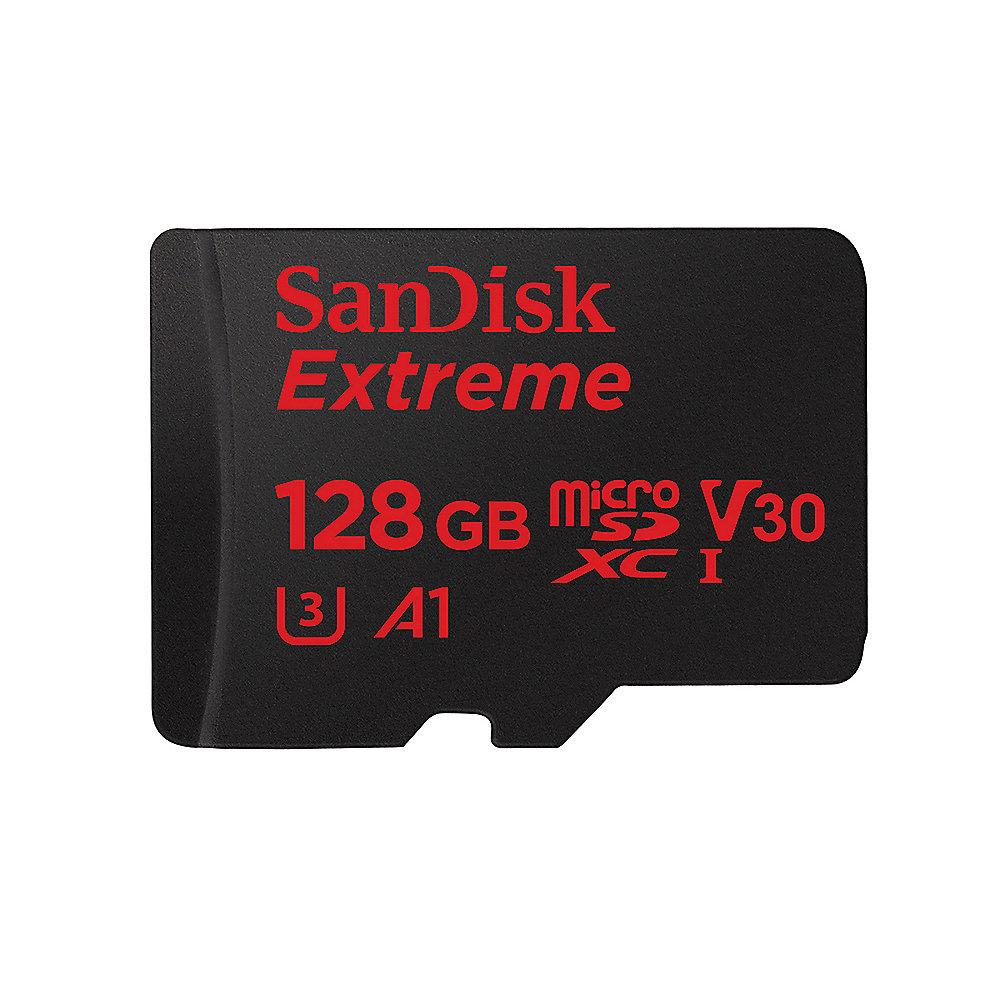 SanDisk Extreme 128GB microSDXC Speicherkarte Kit 90 MB/s, Class 10, U3, V30, A1