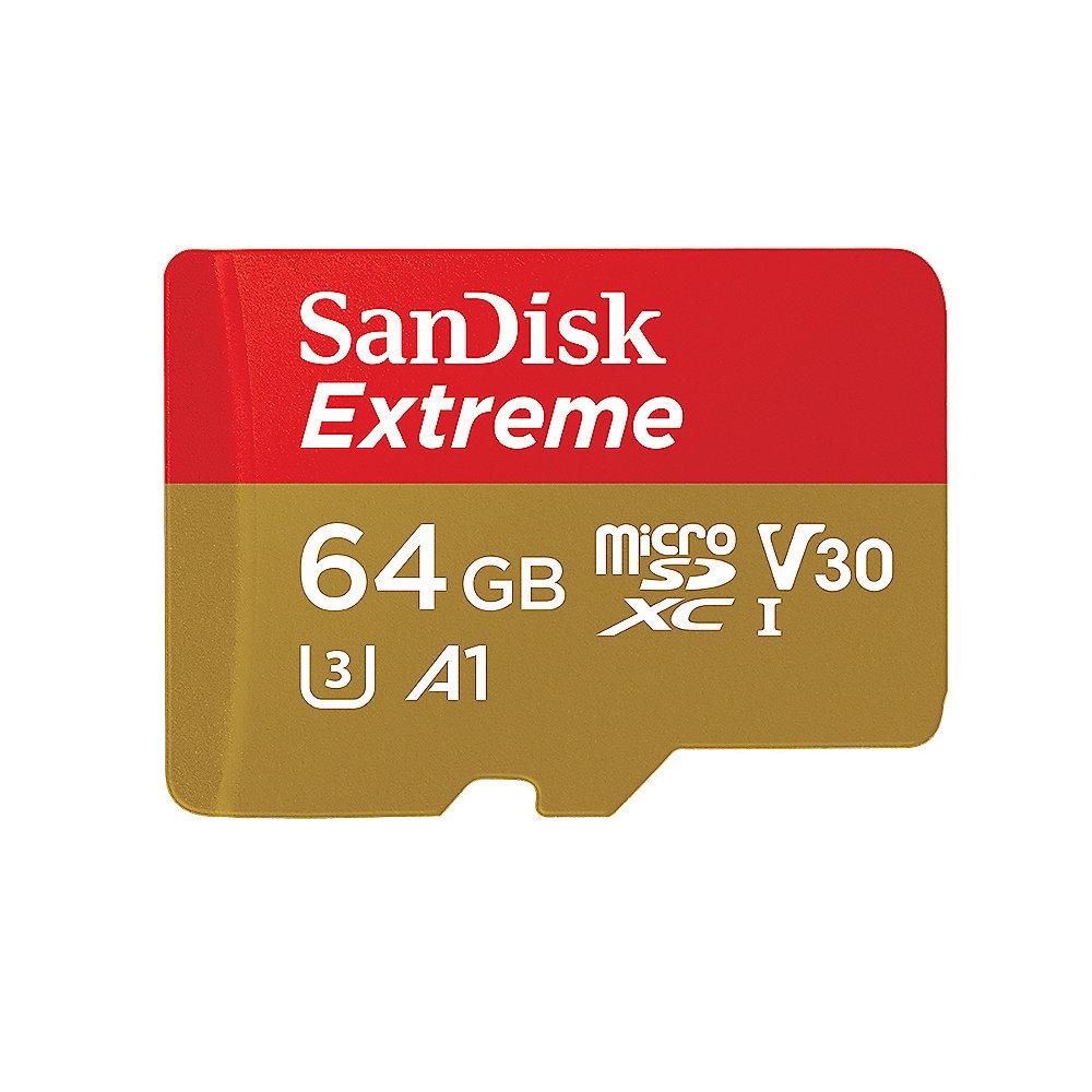 SanDisk Extreme 64GB microSDXC Speicherkarte Kit 60 MB/s, Class 10, U3, V30, A1